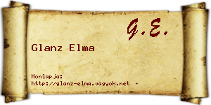 Glanz Elma névjegykártya